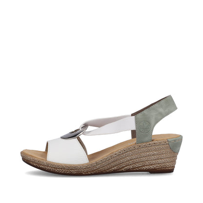 Rieker Ladies Elastic Straps Wedge Heel Sandal