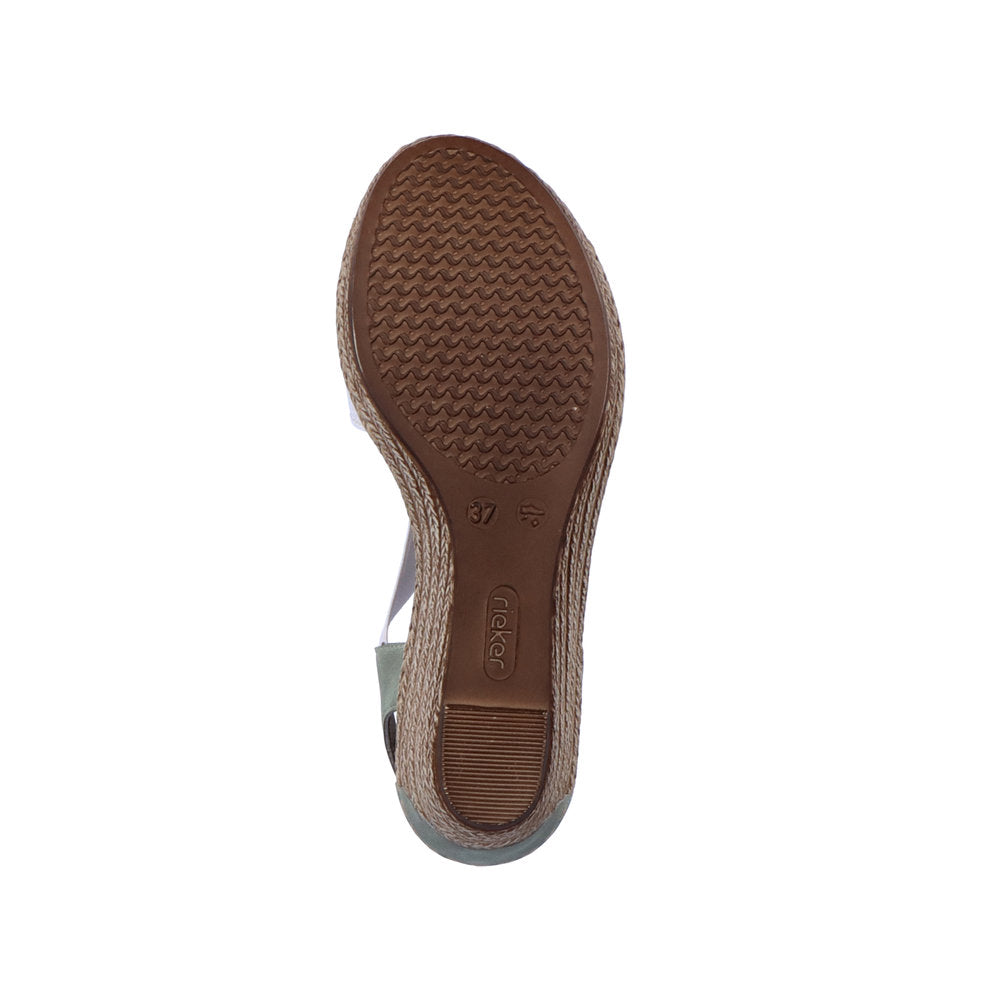 Rieker Ladies Elastic Straps Wedge Heel Sandal