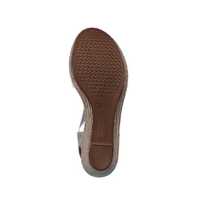 Rieker Ladies Elastic Straps Wedge Heel Sandal