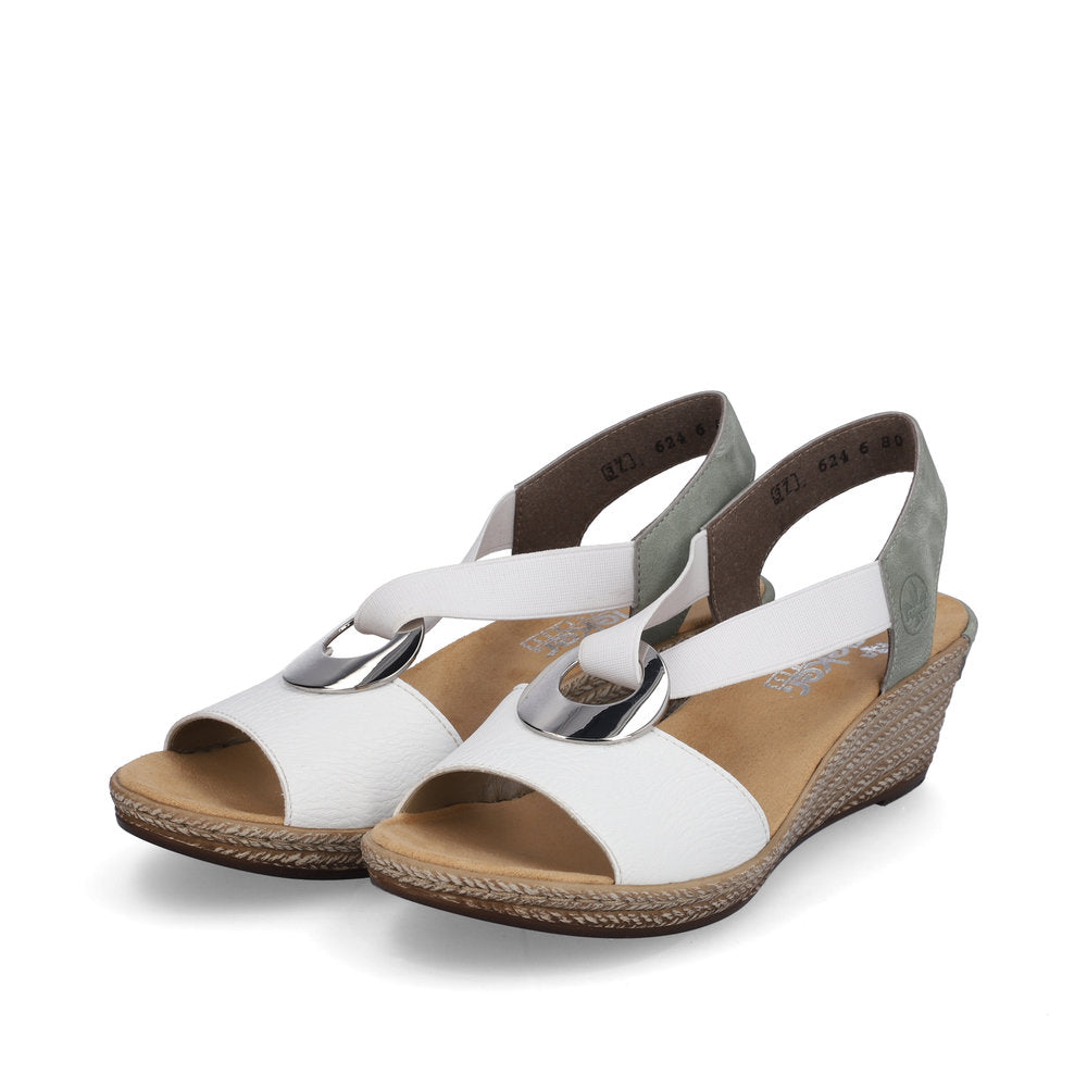 Rieker Ladies Elastic Straps Wedge Heel Sandal