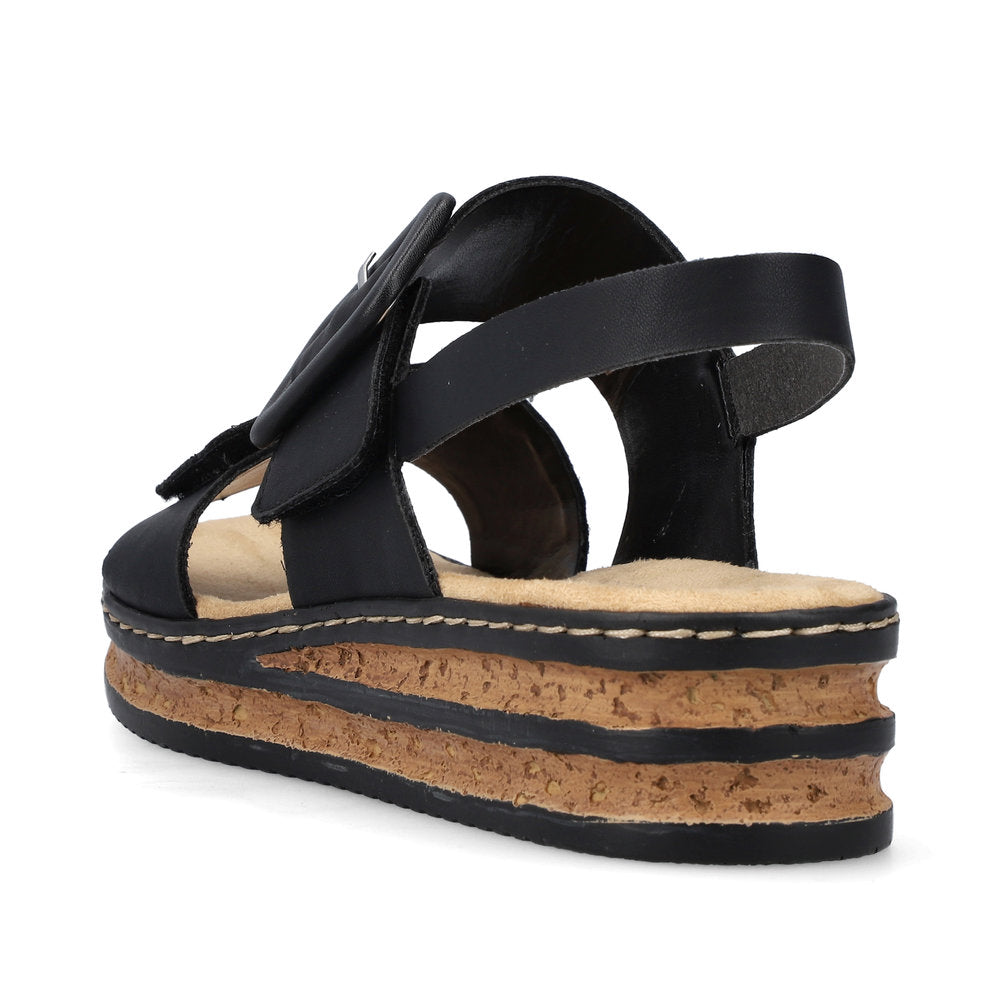 Rieker Ladies Flatform Adjustable Sandal
