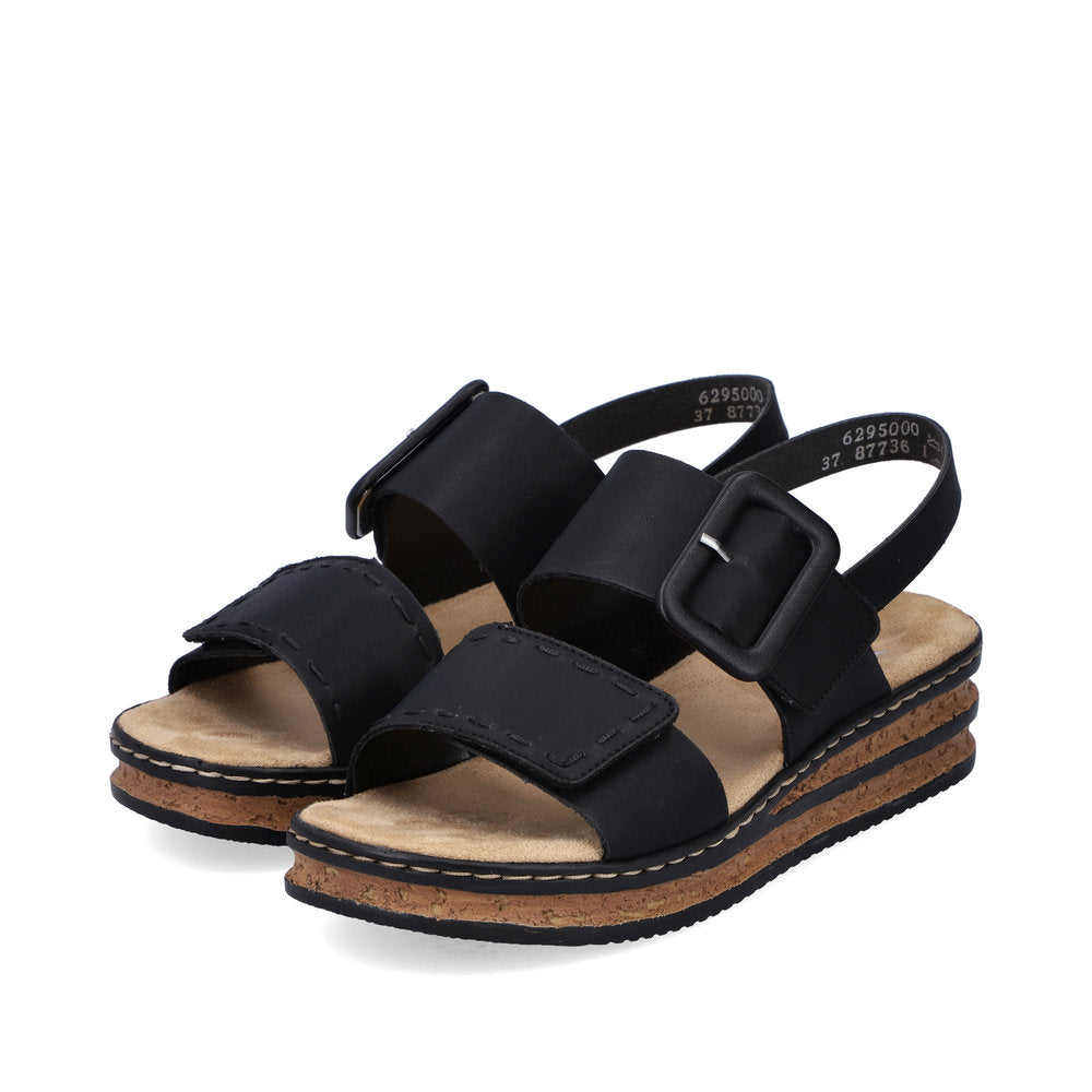 Rieker Ladies Flatform Adjustable Sandal