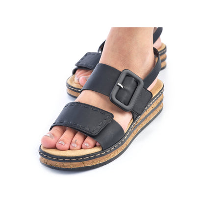 Rieker Ladies Flatform Adjustable Sandal