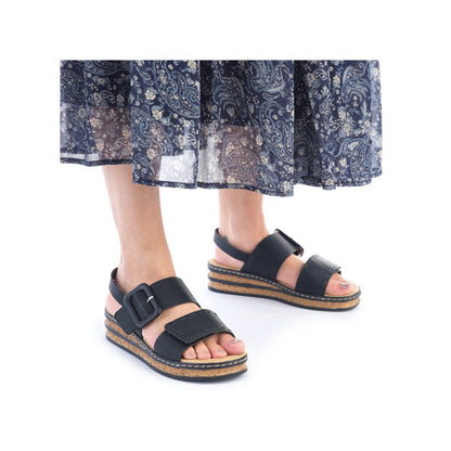 Rieker Ladies Flatform Adjustable Sandal