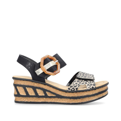 Rieker Ladies Flatform Adjustable Sandal