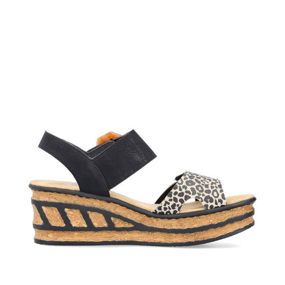 Rieker Ladies Flatform Adjustable Sandal