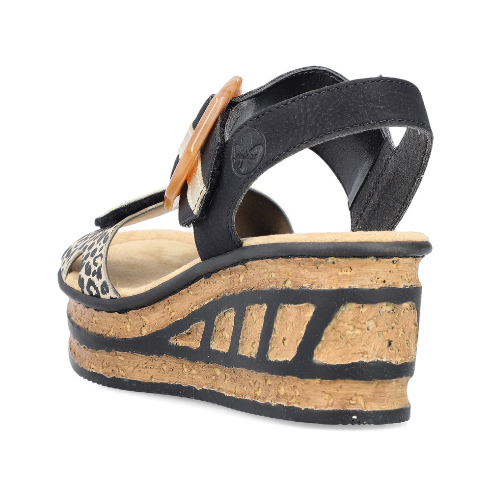 Rieker Ladies Flatform Adjustable Sandal