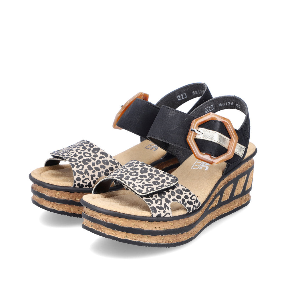Rieker Ladies Flatform Adjustable Sandal