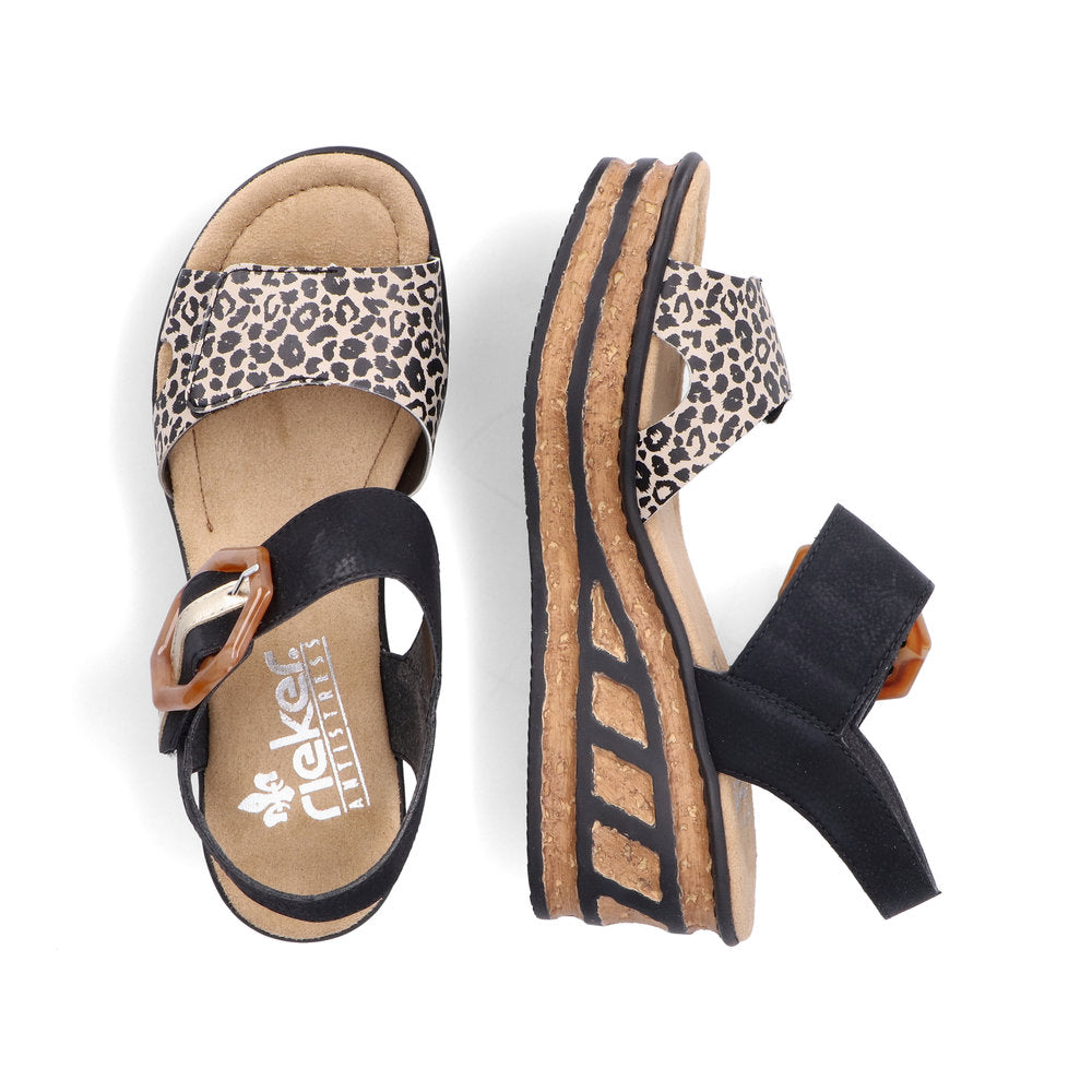 Rieker Ladies Flatform Adjustable Sandal