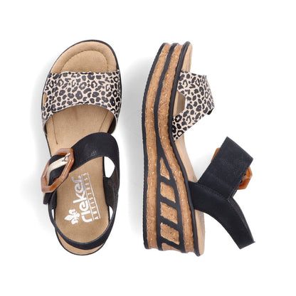 Rieker Ladies Flatform Adjustable Sandal