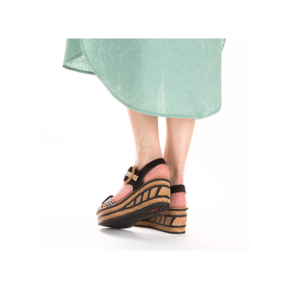 Rieker Ladies Flatform Adjustable Sandal