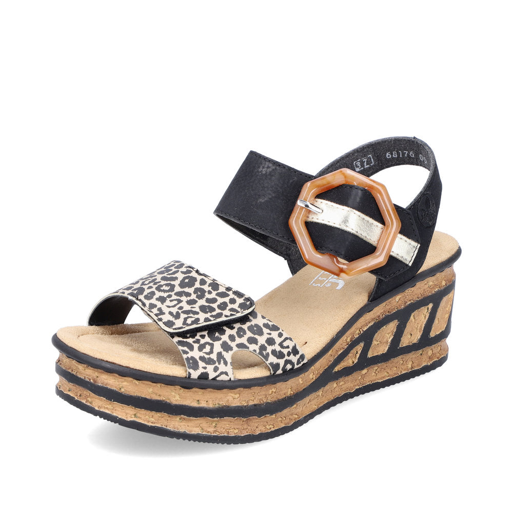 Rieker Ladies Flatform Adjustable Sandal