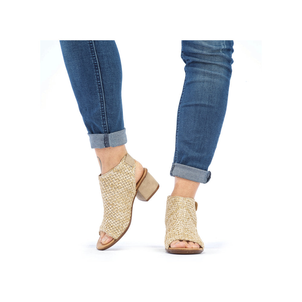 Rieker Ladies High Cut Block Heel Sandal