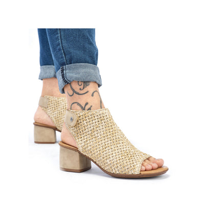 Rieker Ladies High Cut Block Heel Sandal