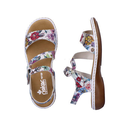 Rieker Ladies Cross Velcro Strap Sandal