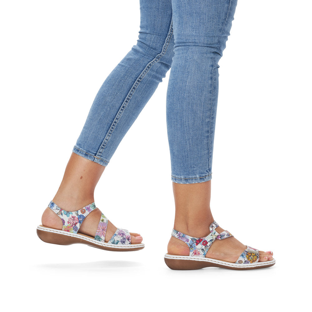 Rieker Ladies Cross Velcro Strap Sandal