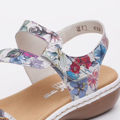 Rieker Ladies Cross Velcro Strap Sandal