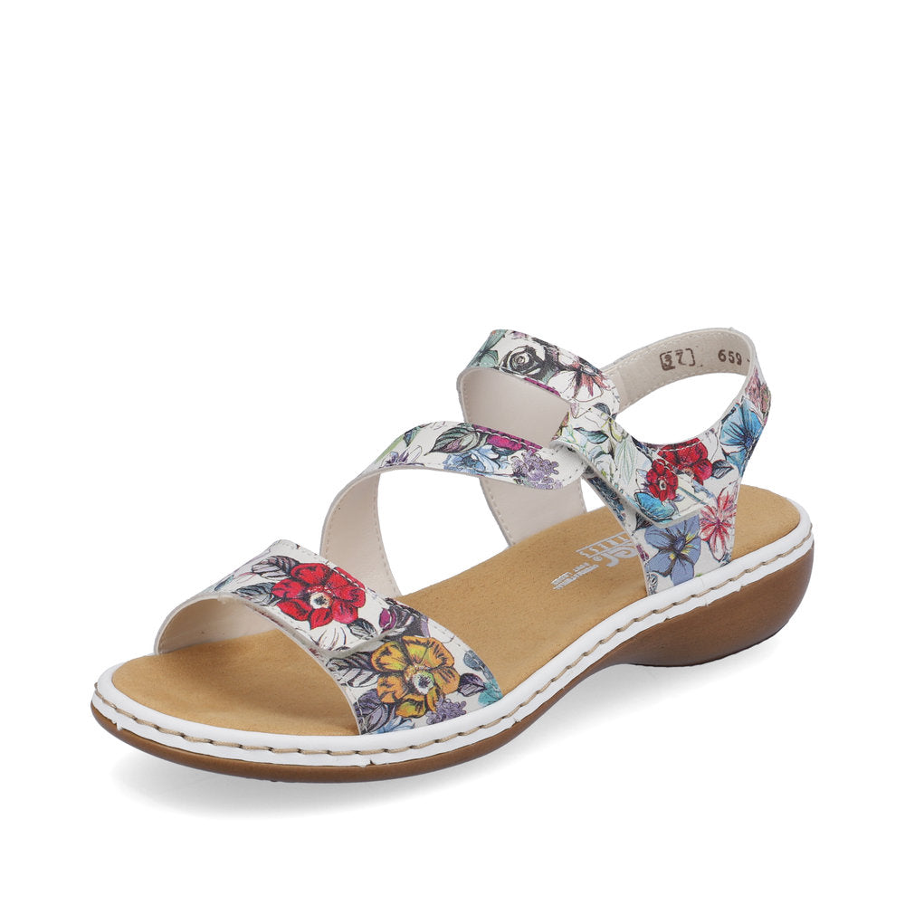 Rieker Ladies Cross Velcro Strap Sandal