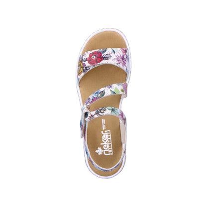 Rieker Ladies Cross Velcro Strap Sandal