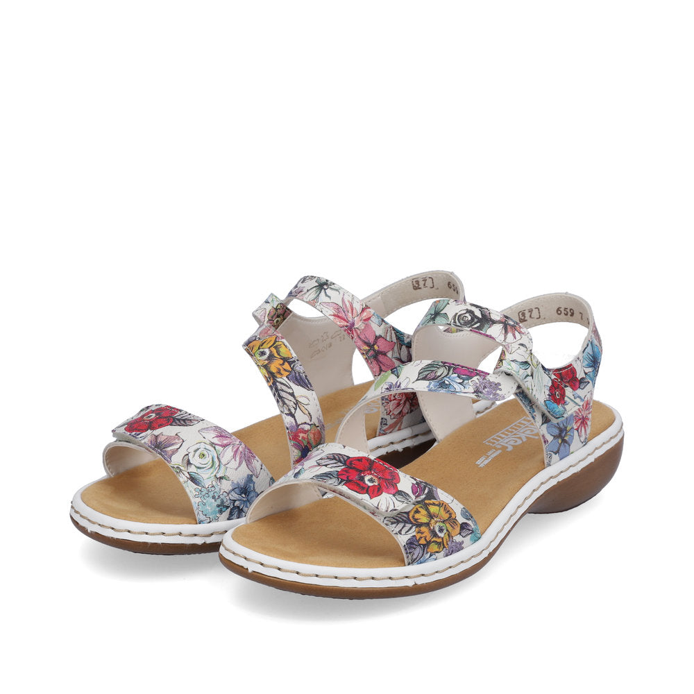 Rieker Ladies Cross Velcro Strap Sandal