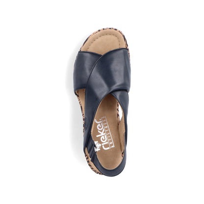 Rieker Ladies Cross Strap Wedge Sandal