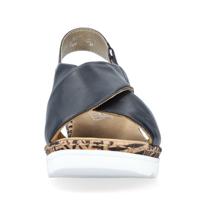 Rieker Ladies Cross Strap Wedge Sandal