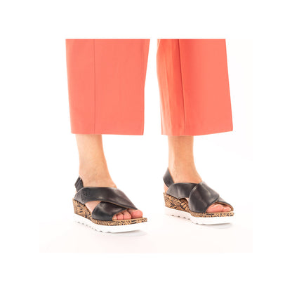 Rieker Ladies Cross Strap Wedge Sandal