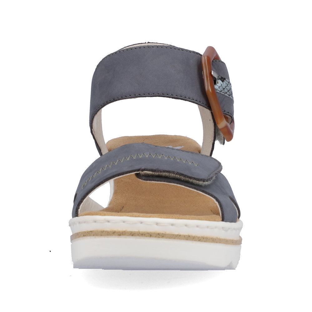 Rieker Ladies Buckle Trim Adjustable Wedge Sandal