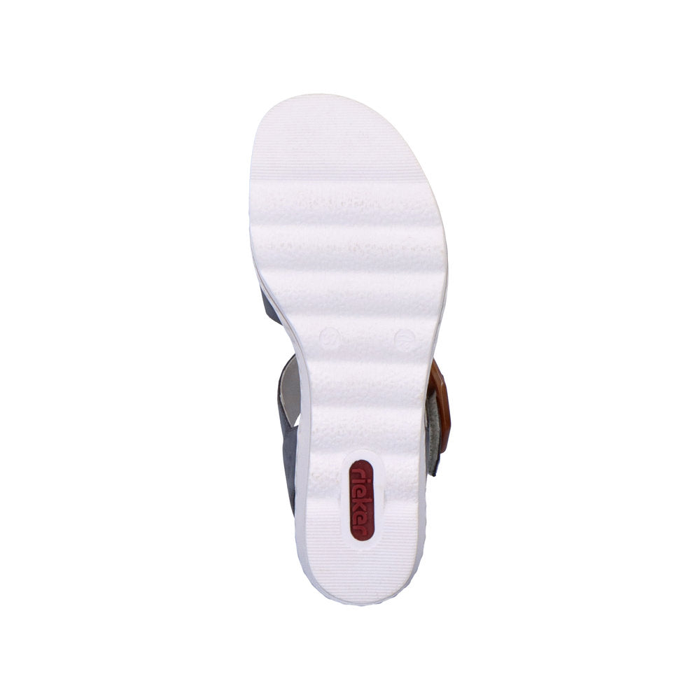 Rieker Ladies Buckle Trim Adjustable Wedge Sandal
