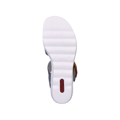Rieker Ladies Buckle Trim Adjustable Wedge Sandal