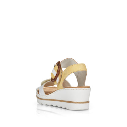 Rieker Ladies Buckle Trim Adjustable Wedge Sandal