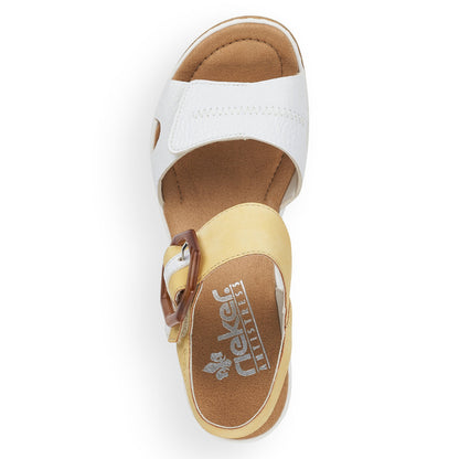 Rieker Ladies Buckle Trim Adjustable Wedge Sandal