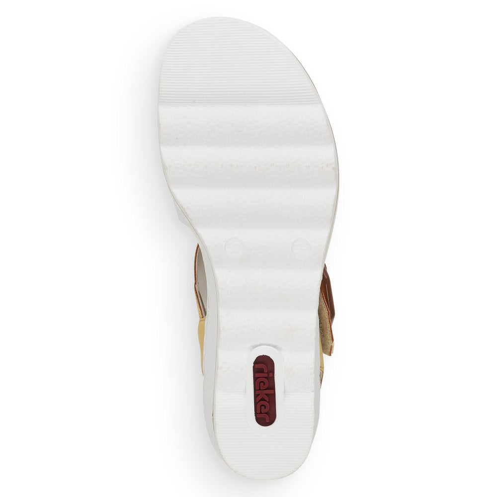 Rieker Ladies Buckle Trim Adjustable Wedge Sandal
