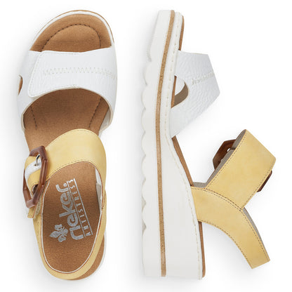 Rieker Ladies Buckle Trim Adjustable Wedge Sandal