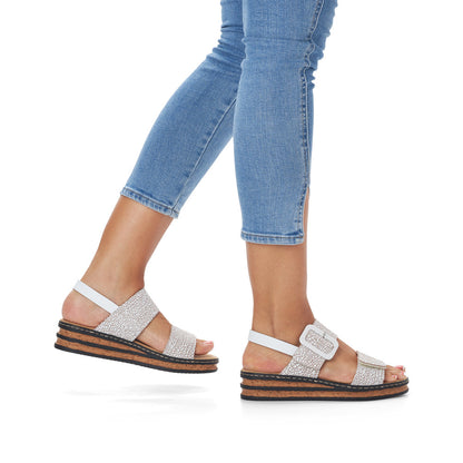 Rieker Ladies Flatform Adjustable Sandal