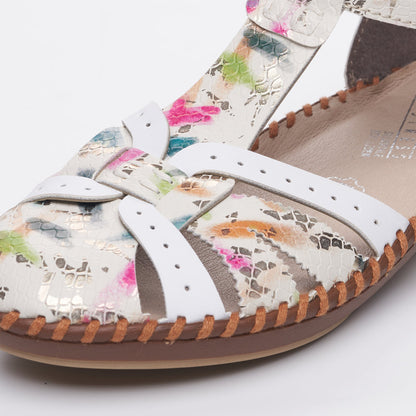 Rieker Ladies T Bar Closed Toe Sandal