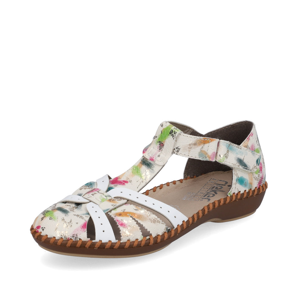 Rieker Ladies T Bar Closed Toe Sandal