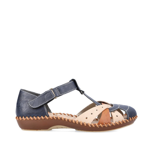 Rieker Ladies T Bar Closed Toe Sandal