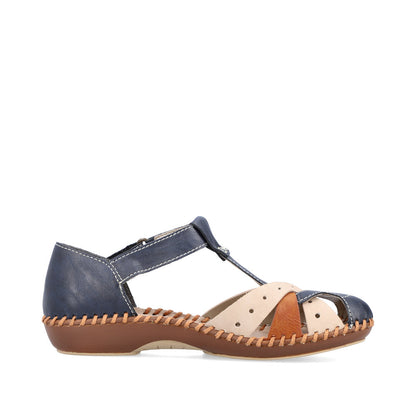 Rieker Ladies T Bar Closed Toe Sandal