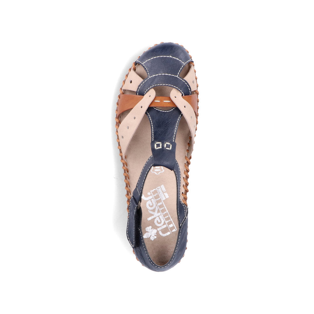 Rieker Ladies T Bar Closed Toe Sandal
