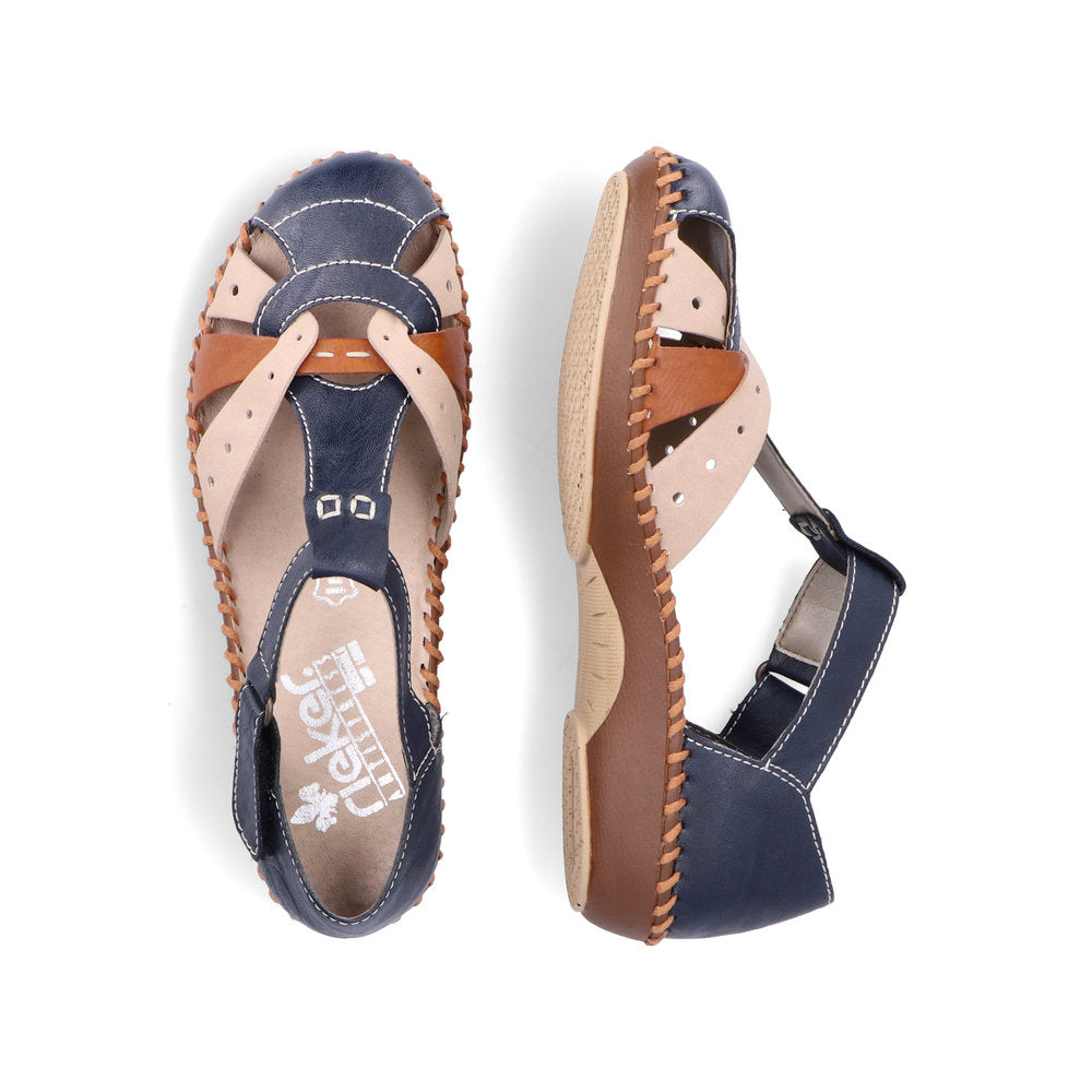 Rieker Ladies T Bar Closed Toe Sandal