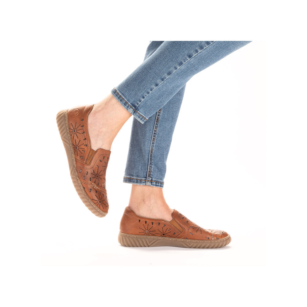Rieker Ladies Laser Cut Flat Shoe