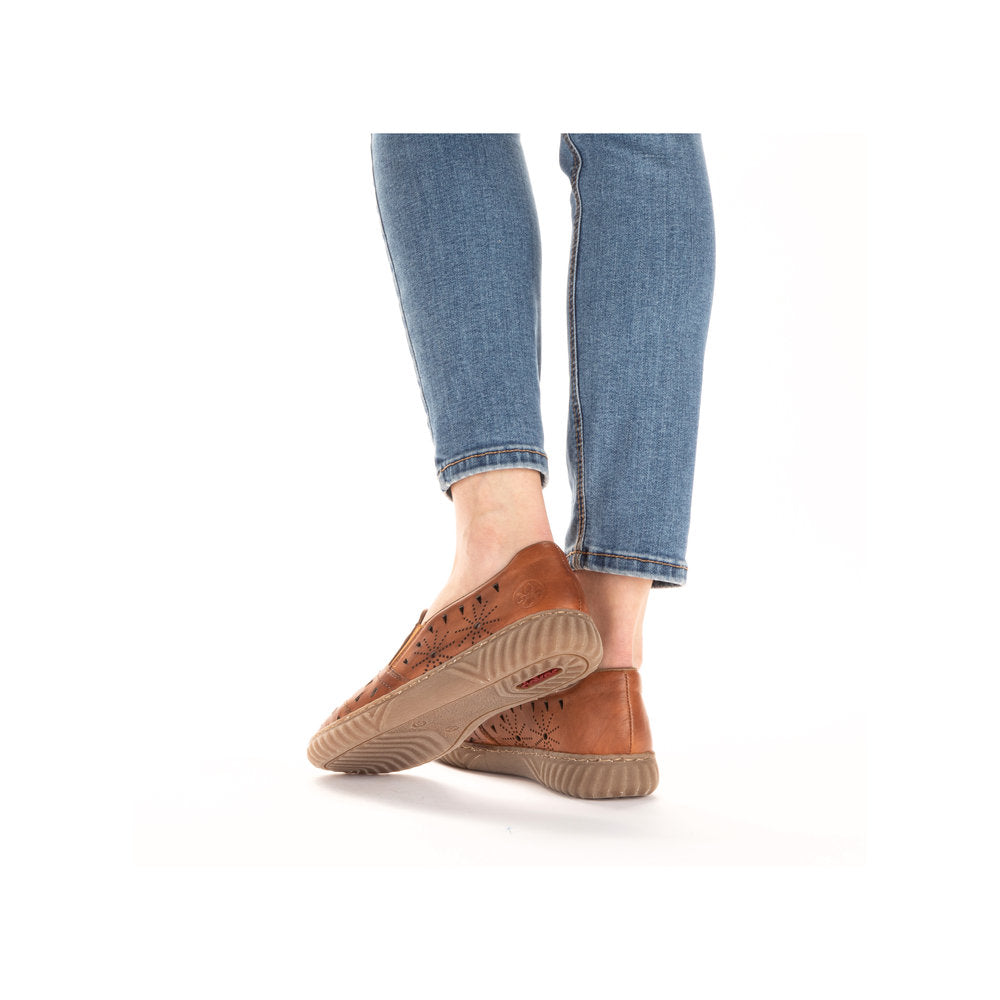 Rieker Ladies Laser Cut Flat Shoe