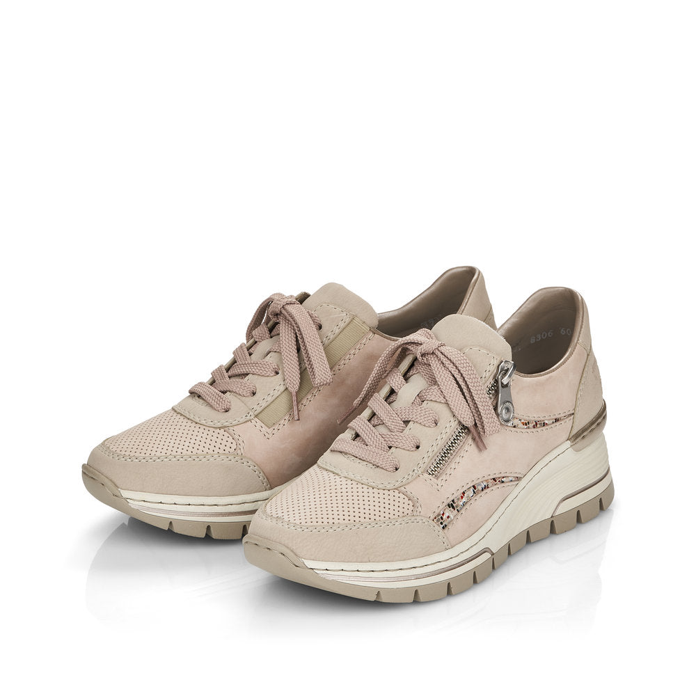 Rieker Ladies Wedge Heel Lace Up Sneaker