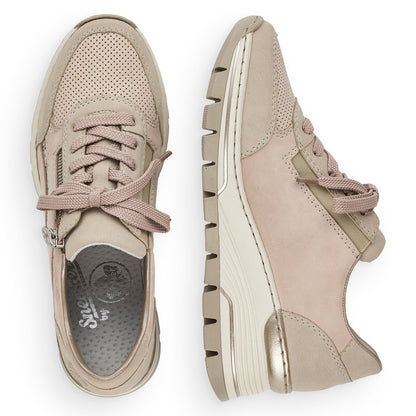 Rieker Ladies Wedge Heel Lace Up Sneaker