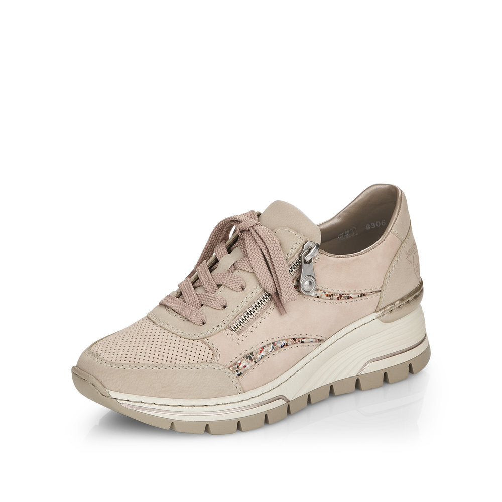 Rieker Ladies Wedge Heel Lace Up Sneaker