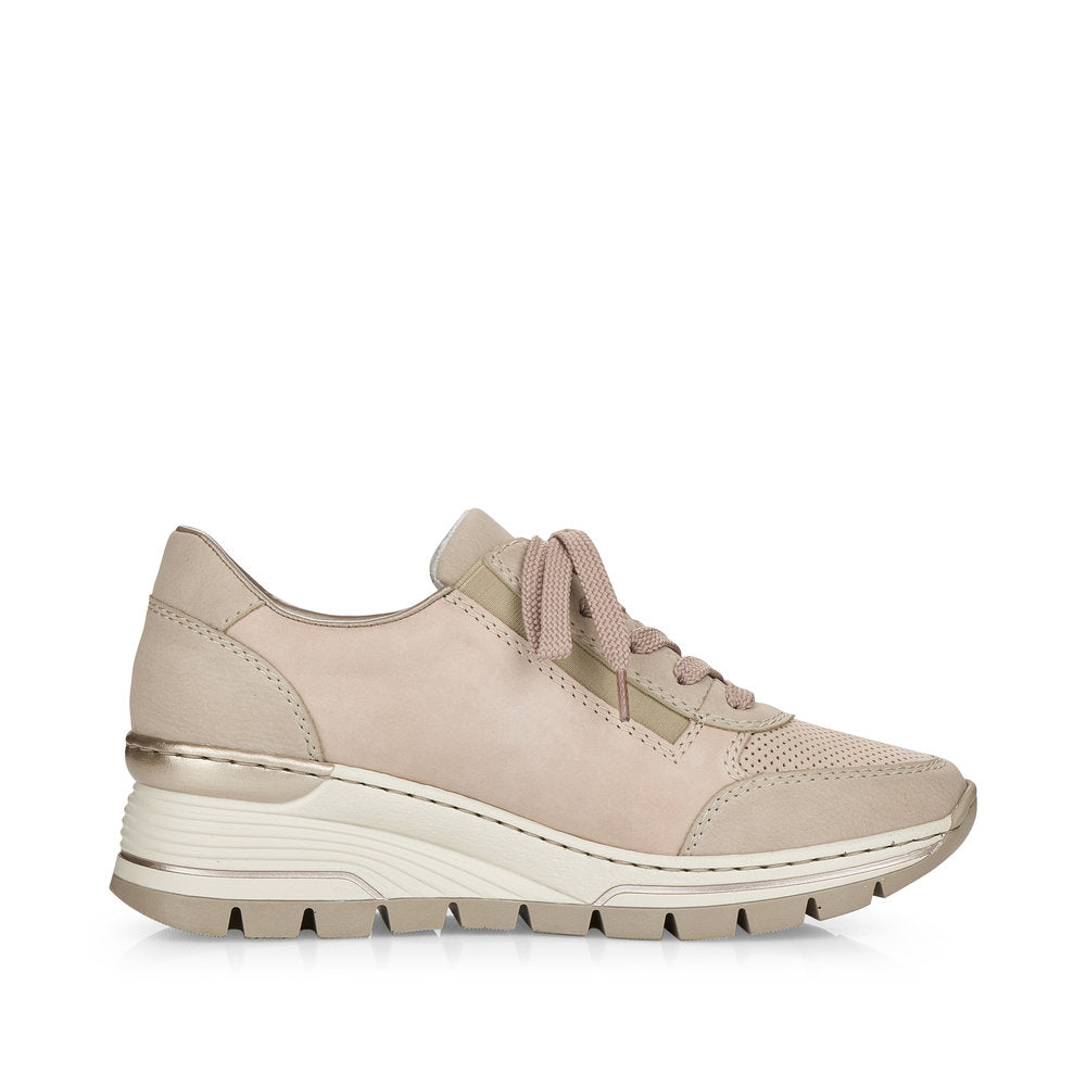 Rieker Ladies Wedge Heel Lace Up Sneaker