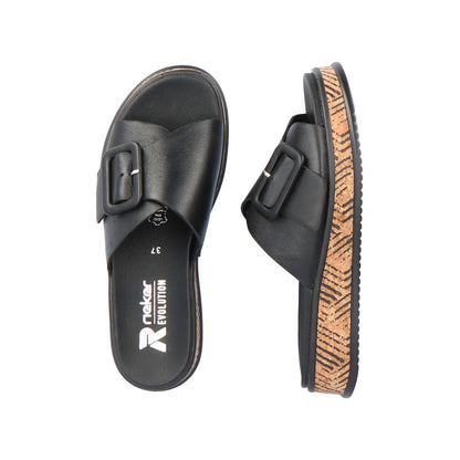 Rieker Evolution Ladies Buckle Trim Backless Sandal