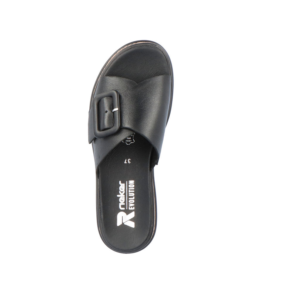 Rieker Evolution Ladies Buckle Trim Backless Sandal