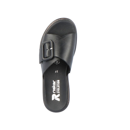 Rieker Evolution Ladies Buckle Trim Backless Sandal